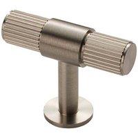 Loops Lined Cupboard T Shape Pull Handle - 50 x 13mm - Satin Nickel Cabinet Handle in Metallics