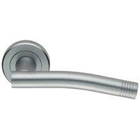 Loops PAIR Round Bar Handle with Arch Concealed Fix Round Rose Satin Chrome