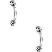 Loops 2x Victorian Bow Shaped Pull Handle 152mm Length 32mm Proj Polished Chrome
