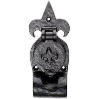 Loops Fleur De Lys Rim Cylinder Latch Pull Used with Nightlatch Black Antique