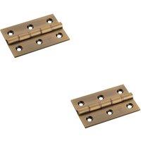 Loops 2x PAIR 76 x 50 x 2.5mm Brass Washered Butt Hinge Antique Bronze Internal Door in Metallics