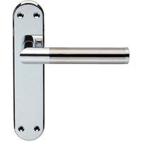 Loops Round Bar Lever on Latch Backplate Door Handle 180 x 40mm Chrome & Nickel in Metallics