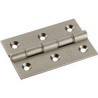 Loops PAIR 76 x 50 x 2.5mm Brass Washered Butt Hinge Satin Nickel Internal Door in Metallics