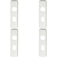 Loops 4x PAIR Door Handle Oval Backplate for Safety Levers 154 x 40mm Satin Aluminium
