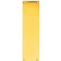 Loops Plain Victorian Door Finger Plate 298 x 73mm Polished Brass Push Plate in Metallics