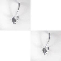 Loops 2x Heavyweight One Piece Hat & Coat Hook 76mm Projection Satin Chrome
