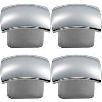 Loops 4x Convex Face Cupboard Door Knob 33 x 30.5mm Polished Chrome Cabinet Handle