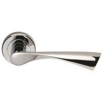 Loops PAIR Angular Twisted Handle on Round Rose Concealed Fix Polished Chrome