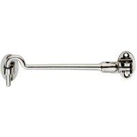 Loops Silent Pattern Cabin Hook & Eye Bright Stainless Steel 150mm Arm Cabinet Hatch in Metallics