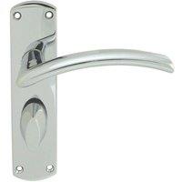 Loops Arched Lever on Bathroom Backplate Door Handle 170 x 42mm Polished Chrome
