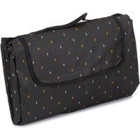 Red Hamper Nature Pattern Picnic Blanket in Black