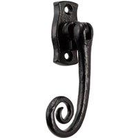 Loops Left Handed Espagnolette Window Fastener Locking Black Antique 24 x 58mm