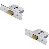 Loops 2x 76mm Flat Mortice Door Security Latch Fire Door Rated Satin Chrome