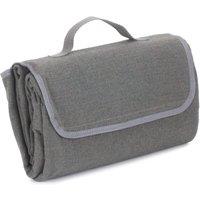 Red Hamper Grey Tweed Picnic Blanket