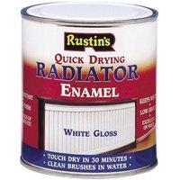 Rustins Quick Drying Radiator Enamel Gloss - White 500ml - Durable, Long-Lasting Finish for Radiators That Stands the Test of Time
