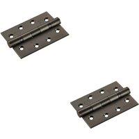 Loops 2x PAIR 102 x 76 x 3mm 13 Ball Bearing Hinge Matt Bronze Interior Door