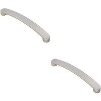 Loops 2x Flat Fronted Bow Pull Handle 179 x 19mm 160mm Fixing Centres Satin Nickel in Metallics