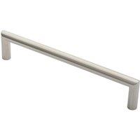 Loops 19mm Mitred Pull Door Handle 300mm Fixing Centres Satin Stainless Steel in Metallics