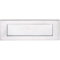 Loops Inward Opening Letterbox Plate 242mm Fixing Centres 278 x 95mm Satin Chrome