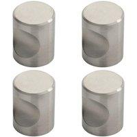 Loops 4x Cylindrical Cupboard Door Knob 20mm Diameter Stainless Steel Cabinet Handle in Metallics