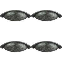 Loops 4x Traditional Cup Pull Handle 104 x 26mm 64mm Fixing Centres Pewter