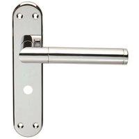 Loops Round Bar Lever on Bathroom Backplate Door Handle 180 x 40mm Polished Chrome