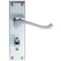 Loops PAIR Victorian Scroll Handle on Bathroom Backplate 155 x 41mm Satin Chrome