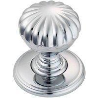 Loops Flower Design Textured Cupboard Door Knob 31mm Diameter Polished Chrome