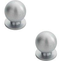 Loops 2x Solid Ball Cupboard Door Knob 30mm Diameter Satin Chrome Cabinet Handle