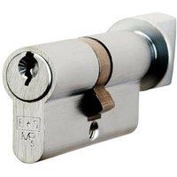 Loops 70mm EURO Cylinder & Thumbturn Lock Keyed to Differ 5 Pin Satin Chrome