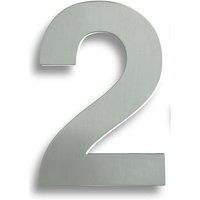 Loops 178mm Front Door Numerals '2' 150mm Fixing Centres Satin Stainless Steel in Metallics