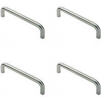 Loops 4x Round D Bar Pull Handle 469 x 19mm 450mm Fixing Centres Satin Steel in Metallics