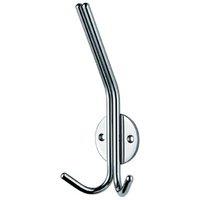 Loops Slimline Hat & Double Coat Hook 35mm Projection Bright Stainless Steel in Metallics