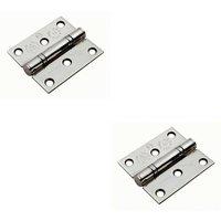 Loops 2x PAIR 76 x 67 x 2.5mm Ball Bearing Hinge Bright Stainless Steel Interior Door in Metallics