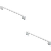 Loops 2x Slim D Shape Pull Handle 220 x 8.5mm 192mm Fixing Centres Polished Chrome
