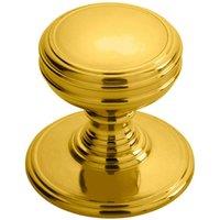 Loops Ringed Tiered Cupboard Door Knob 38mm Diameter Polished Brass Cabinet Handle in Metallics
