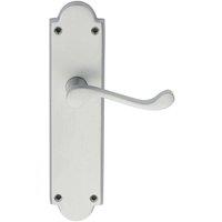 Loops PAIR Victorian Scroll Handle on Latch Backplate 205 x 49mm Satin Chrome