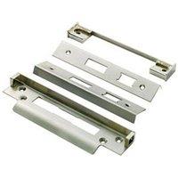 Loops Rebate Kit for BS Lever Deadlocks For Double Doors 13mm Satin Steel in Metallics