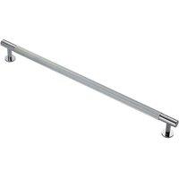 Loops Lined Bar Door Pull Handle - 274mm x 13mm - 224mm Centres - Polished Chrome