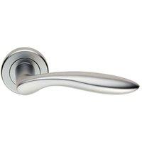 Loops PAIR Smooth Ergonomic Handle on Round Rose Concealed Fix Satin Chrome