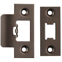Loops Forend Strike & Fixing Pack Suitable for Tubular Latch Matt Bronze