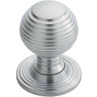 Loops Textured Reeded Ball Cupboard Door Knob 35mm Dia Satin Chrome Handle
