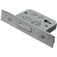 Loops 64mm 5 Lever Mechanism BS Deadlock Satin Stainless Steel Door Security Latch in Metallics