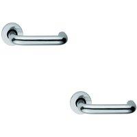 Loops 2x PAIR 19mm Round Bar Safety Lever Concealed Fix Round Rose Polished Aluminium