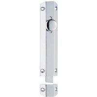 Loops Surface Mounted Flat Sliding Door Bolt Lock 152 x 35mm Polished Chrome