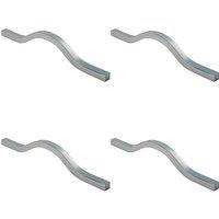 Loops 4x Curved Square Bar Pull Handle 240 x 12mm 160mm Fixing Centres Chrome