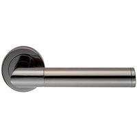 Loops PAIR Sectional Round Bar Handle on Round Rose Concealed Fix Black Nickel in Metallics