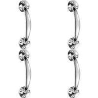 Loops 4x Victorian Bow Shaped Pull Handle 152mm Length 32mm Proj Polished Chrome