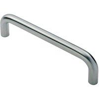 Loops D Shape Cabinet Pull Handle 106 x 10mm 96mm Fixing Centres Satin Steel in Metallics