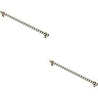 Loops 2x Round T Bar Cabinet Pull Handle 360 x 14mm 320mm Fixing Centres Satin Nickel in Metallics